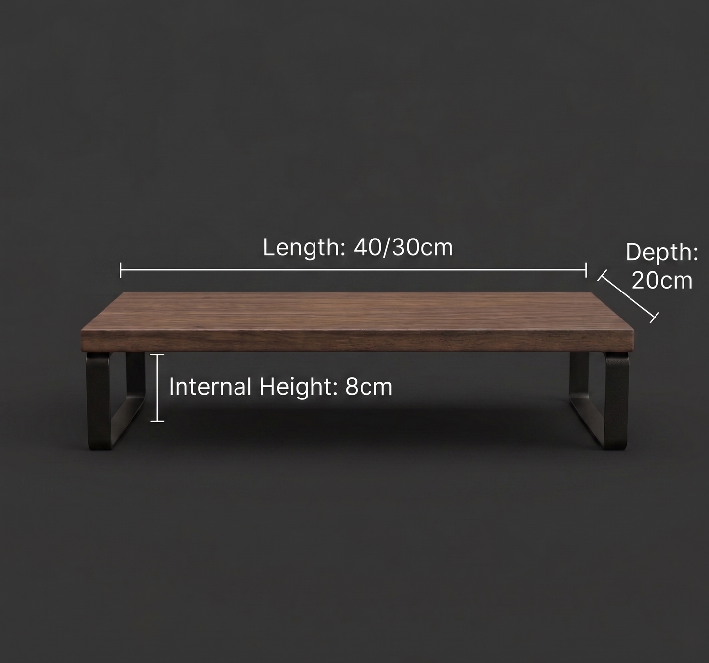 Matte Black Monitor Stand | Heavyweight Desk Organization