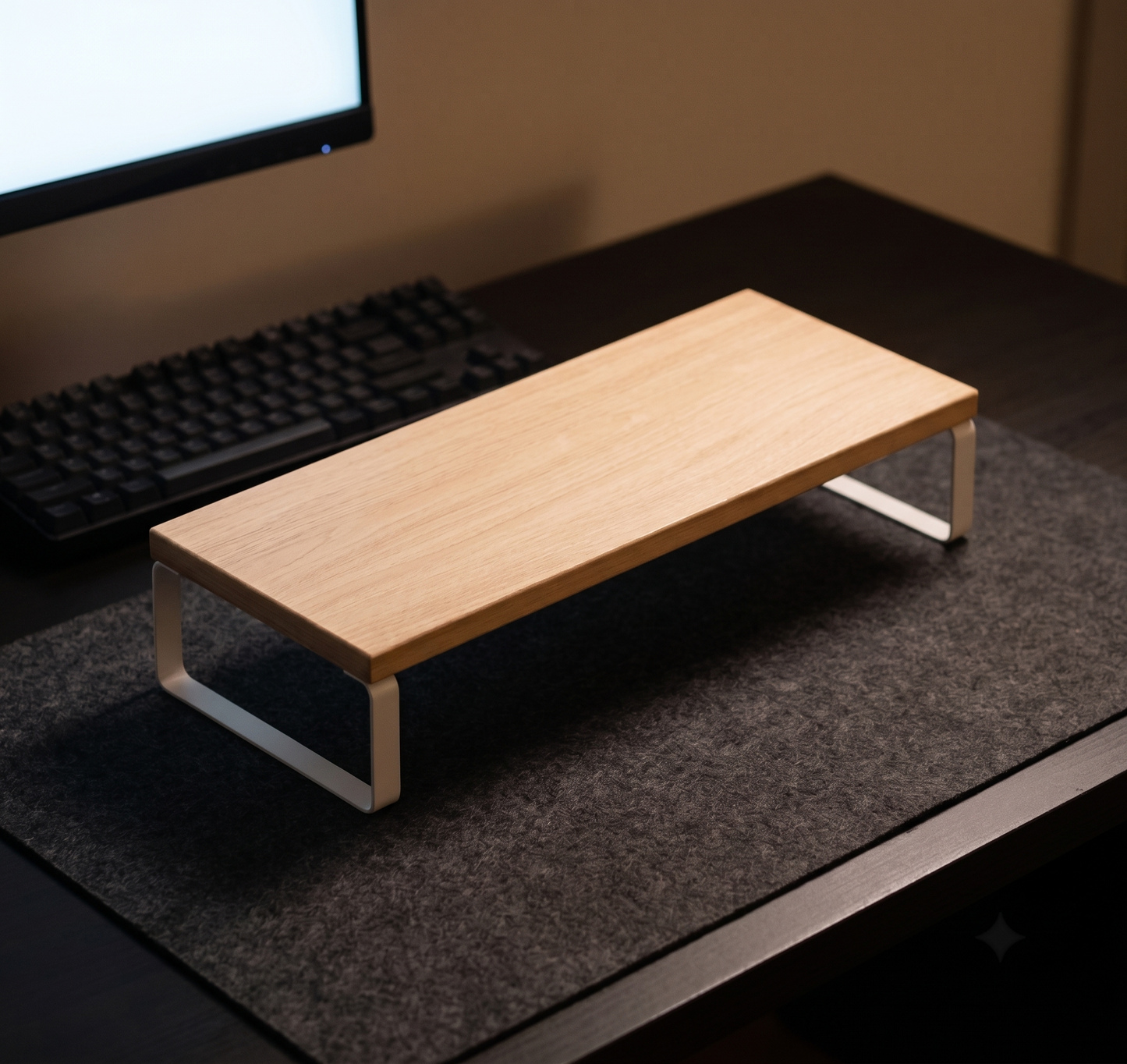Matte Black Monitor Stand | Heavyweight Desk Organization