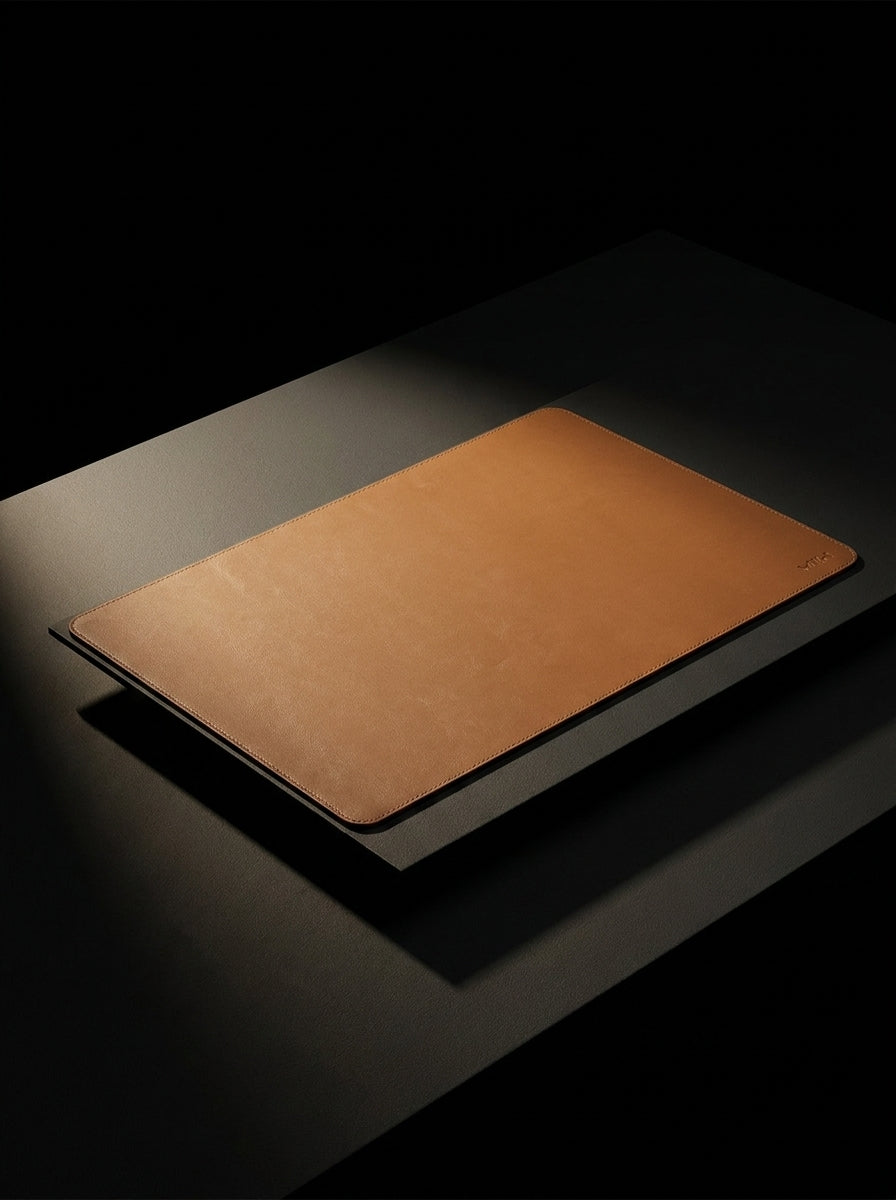 Cork-Backed Leather Desk Pad | Anti-Slip Workspace Blotter