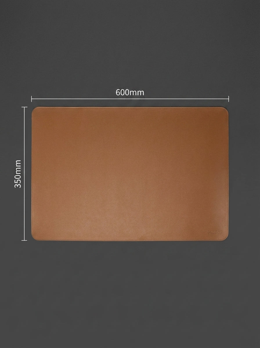Cork-Backed Leather Desk Pad | Anti-Slip Workspace Blotter