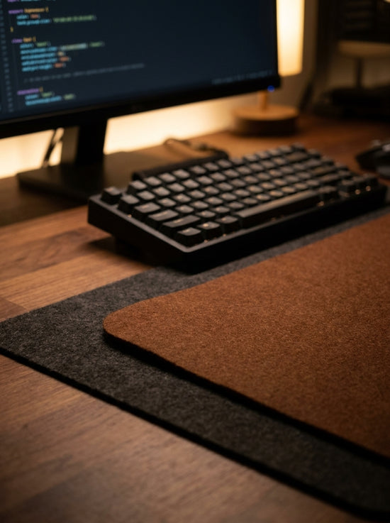 Heavyweight Felt Desk Pad | Tactile Workspace Blotter