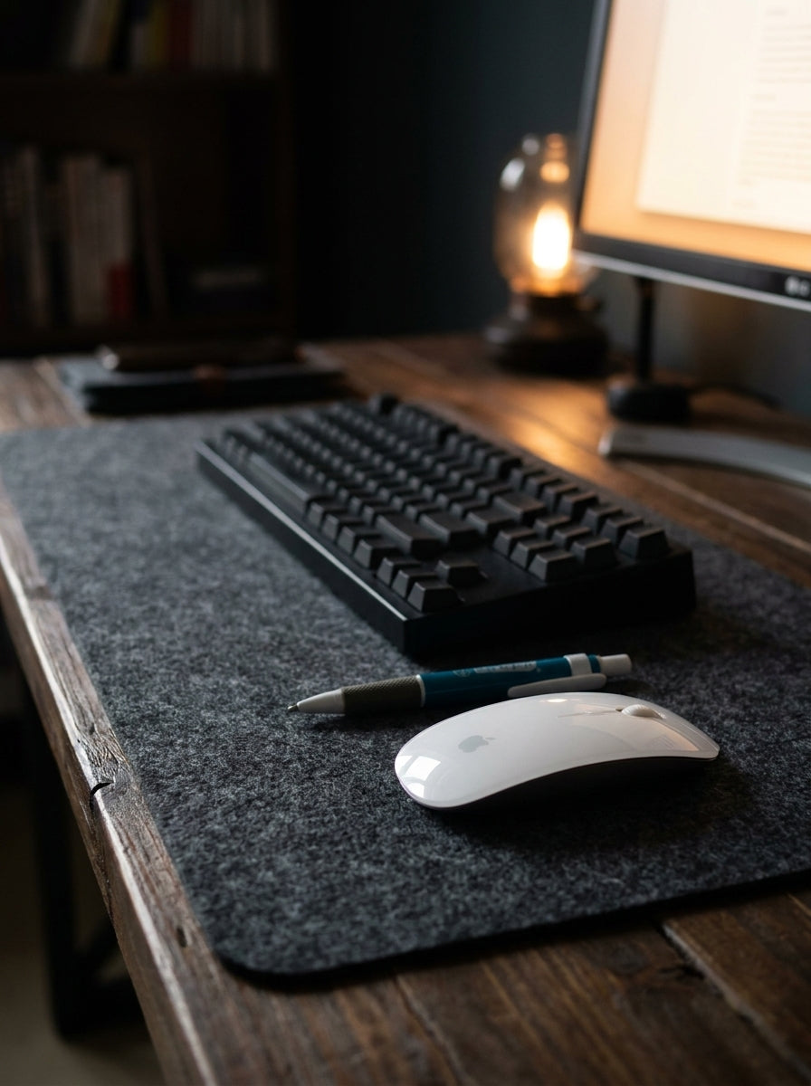 Heavyweight Felt Desk Pad | Tactile Workspace Blotter