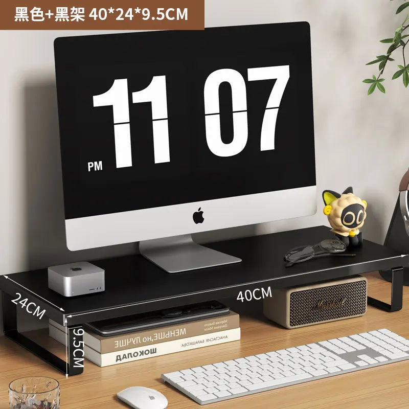 Computer Monitor Elevated Storage Rack, Desktop Stand with Base, Creative Office Organizer for Home & Office Supplies