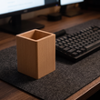 Solid Wood Pen Holder Block | Heavyweight Desk Organization
