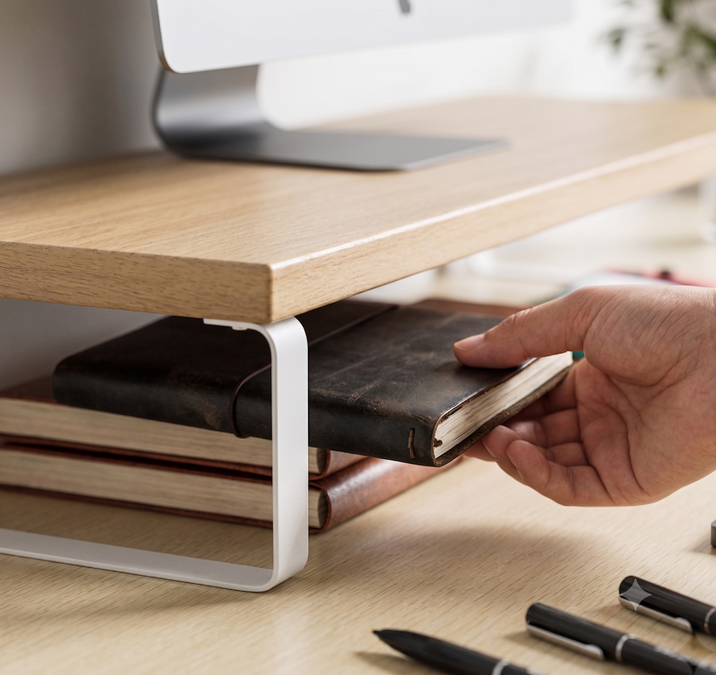 Matte Black Monitor Stand | Heavyweight Desk Organization