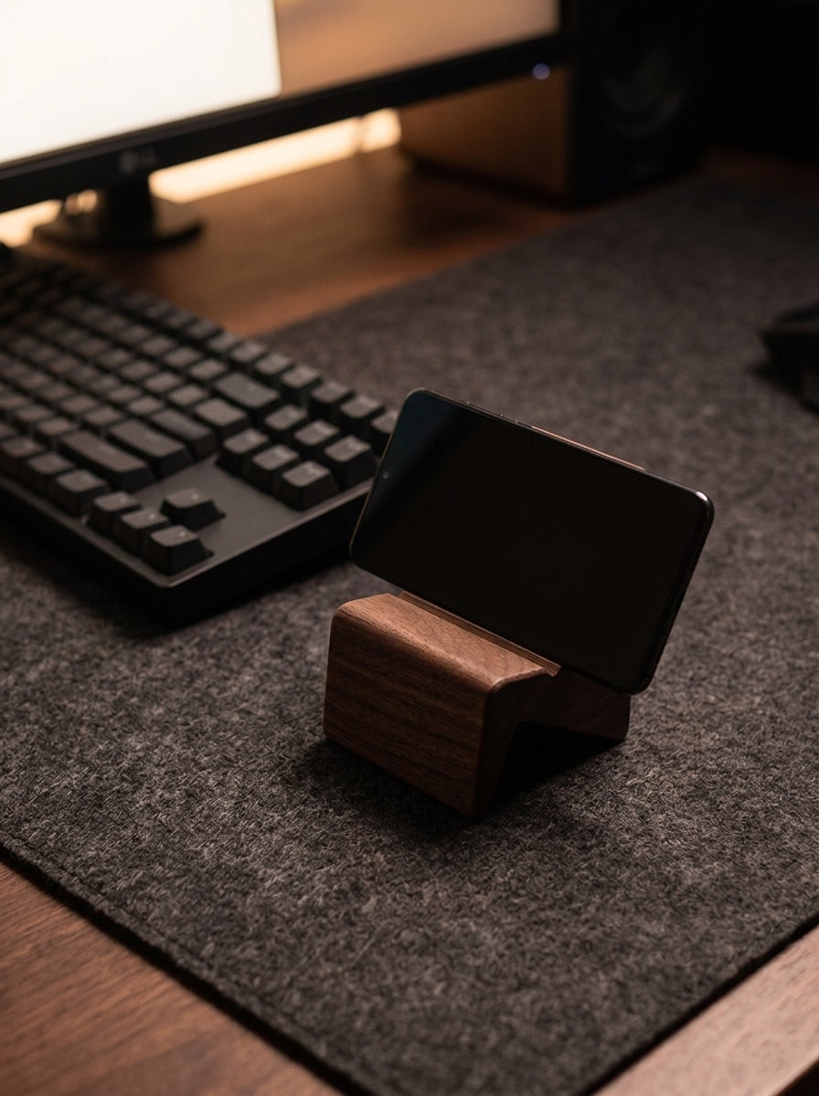 Solid Wood Phone Stand | Vertical Device Organizer