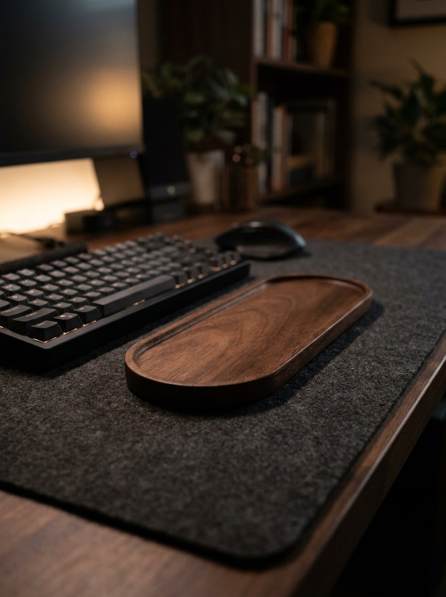 Solid Wood Oval Tray | Workspace Clutter Organization