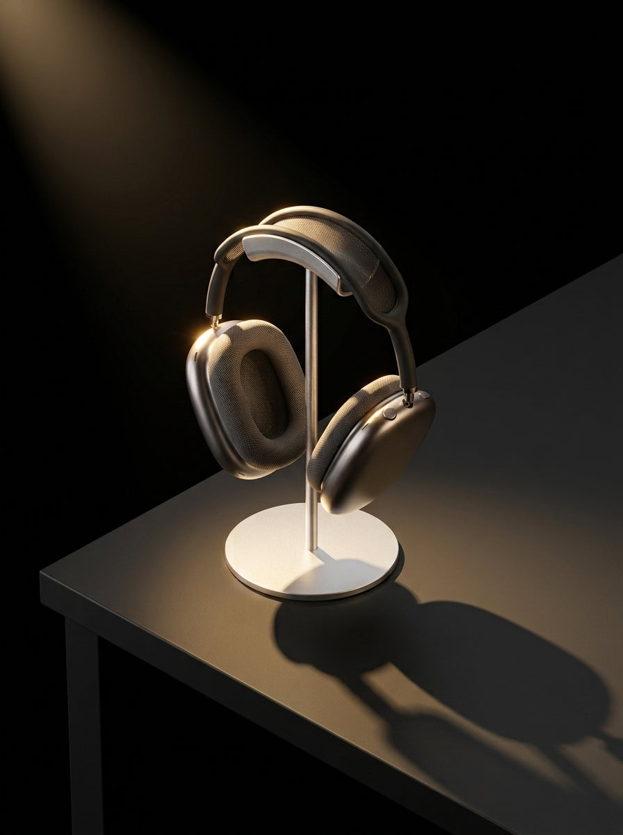Solid Aluminum Headphone Stand | Vertical Desk Organization