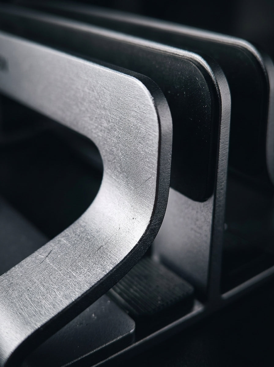 Solid Aluminum Vertical Laptop Dock | Space-Saving Desk Organization