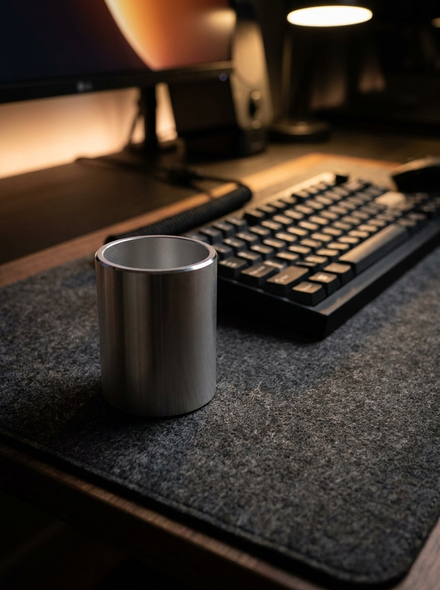 Solid Aluminum Pen Holder | Heavyweight Desk Organization