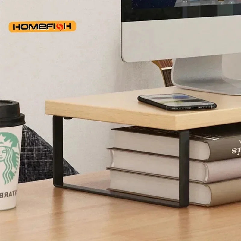 Computer Monitor Elevated Storage Rack, Desktop Stand with Base, Creative Office Organizer for Home & Office Supplies