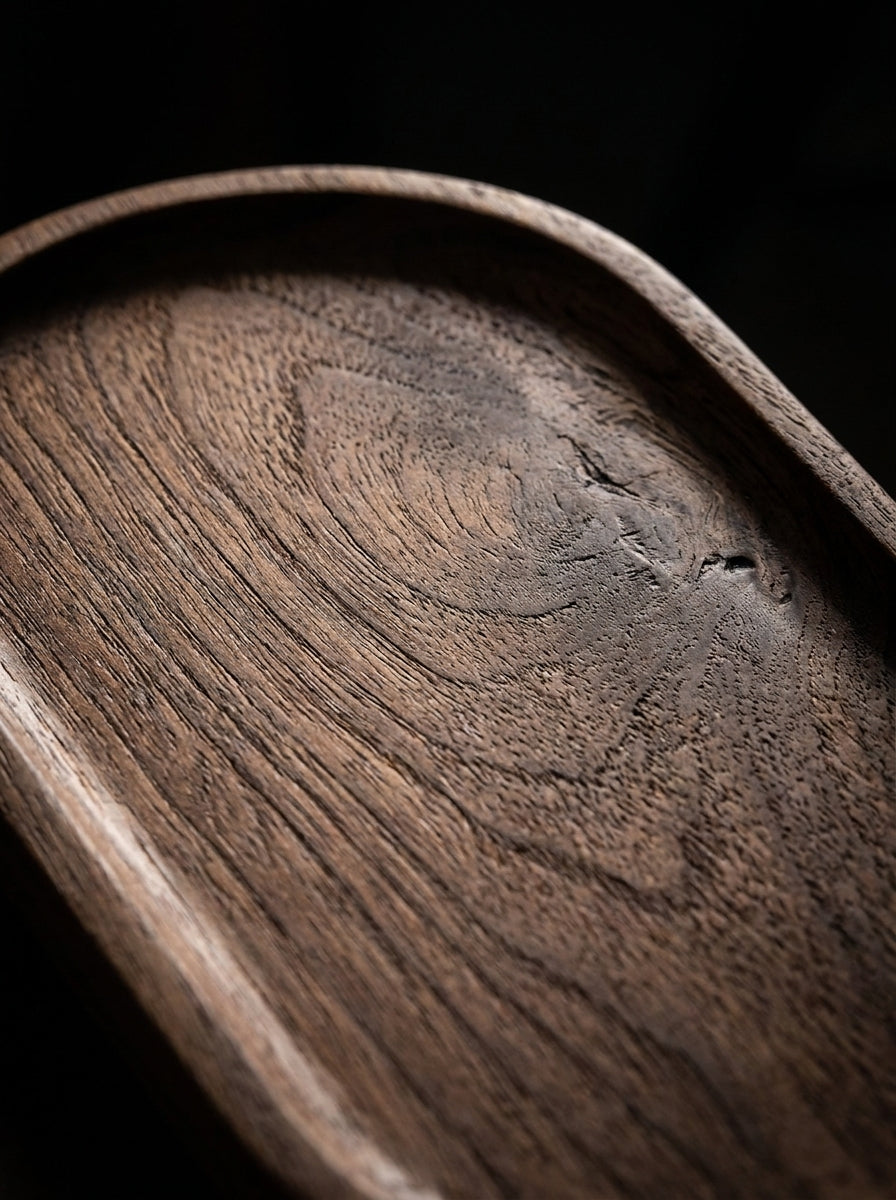 Solid Wood Oval Tray | Workspace Clutter Organization